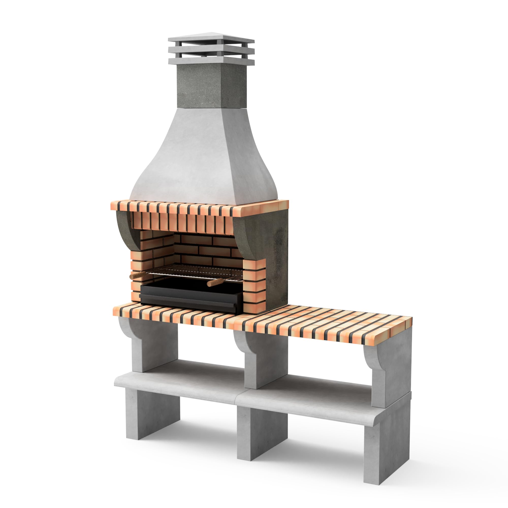 movelar-maipu-xl-3535-3-barbecue-ma-onn-avec-support-lat-ral-double-grille image 1