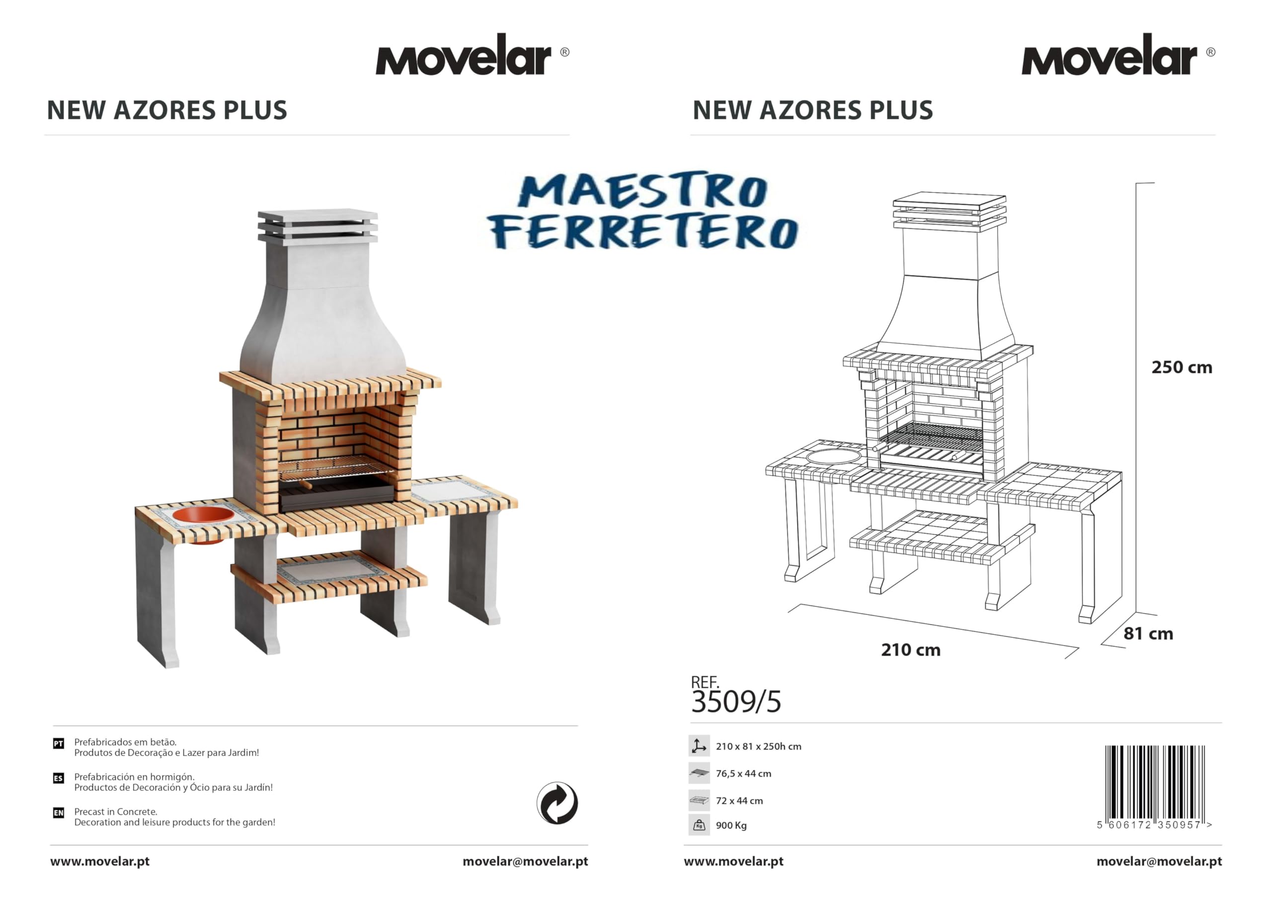 movelar-new-azores-plus-xl-barbecue-fixe-avec-rack-gris-orange image 8