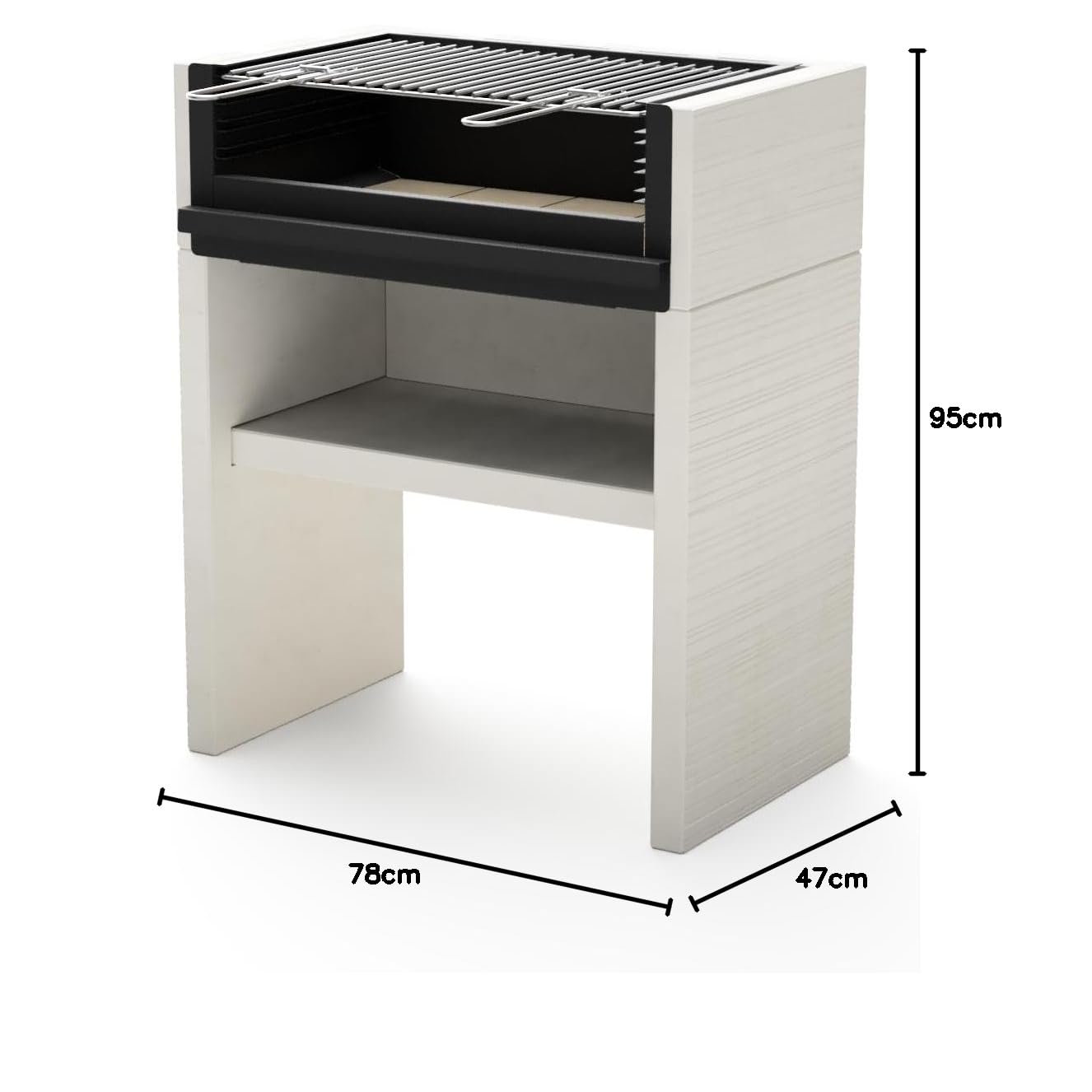 tuozi-venit-flex-8061-barbecue-fixe-bois-charbon-gris-blanc image 7