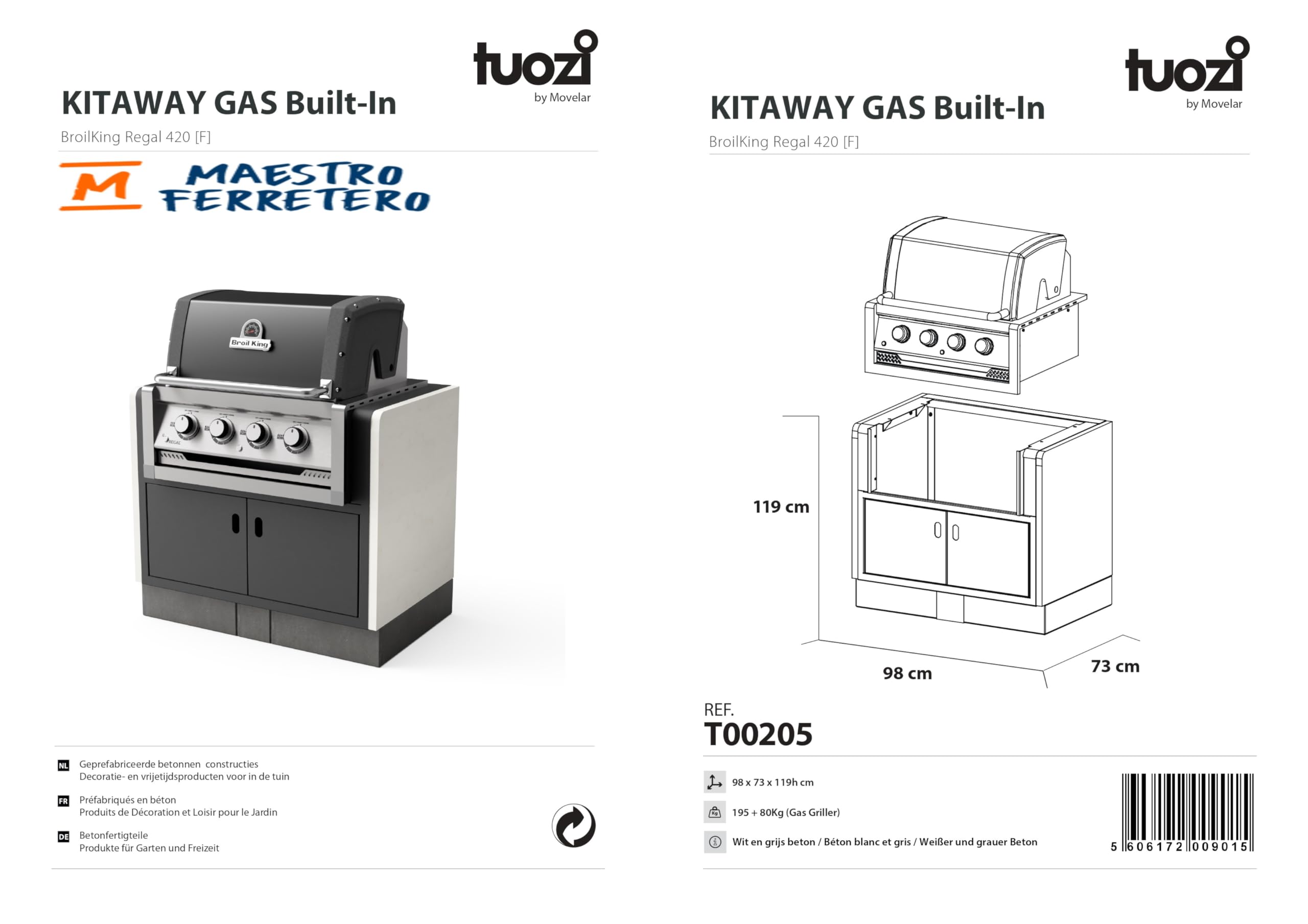 tuozi-kitaway-gas-barbecue-gaz-encastrable-4-br-leurs-inox image 5