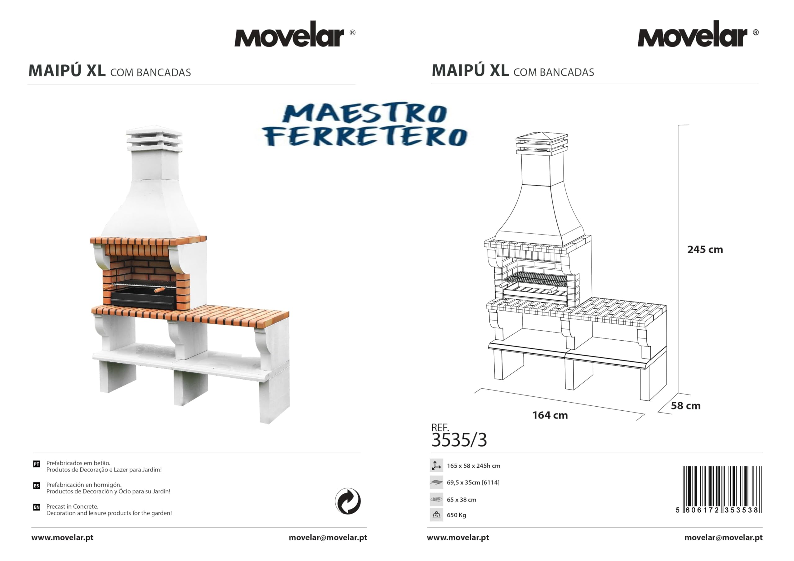 movelar-maipu-xl-3535-3-barbecue-ma-onn-avec-support-lat-ral-double-grille image 5
