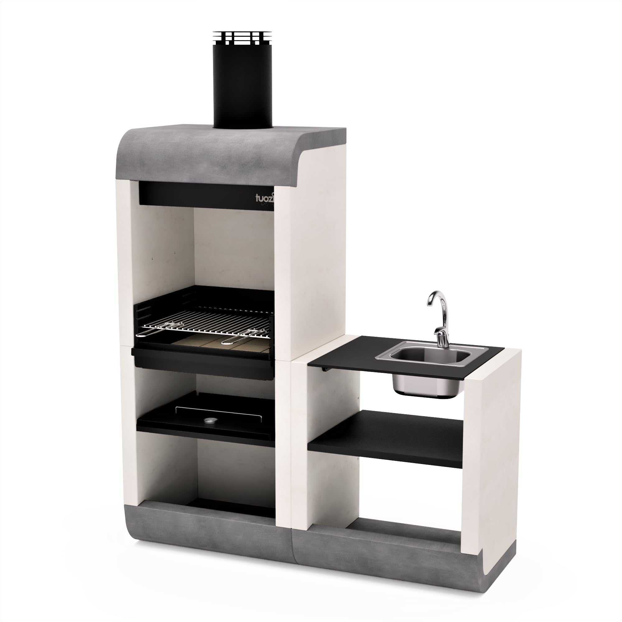 tuozi-sud-plus-barbecue-b-ton-noir-avec-vier-162-cm image 1