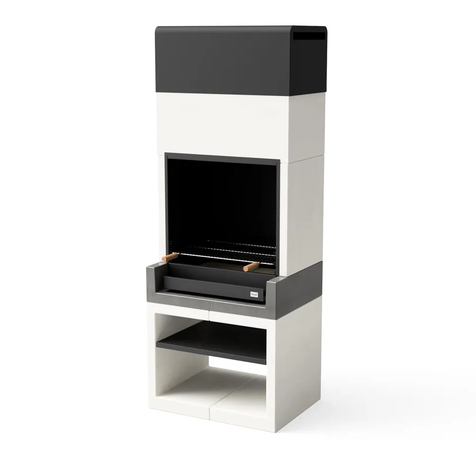 tuozi-kitaway-barbecue-bois-charbon-gris-blanc-grande-grille image 1