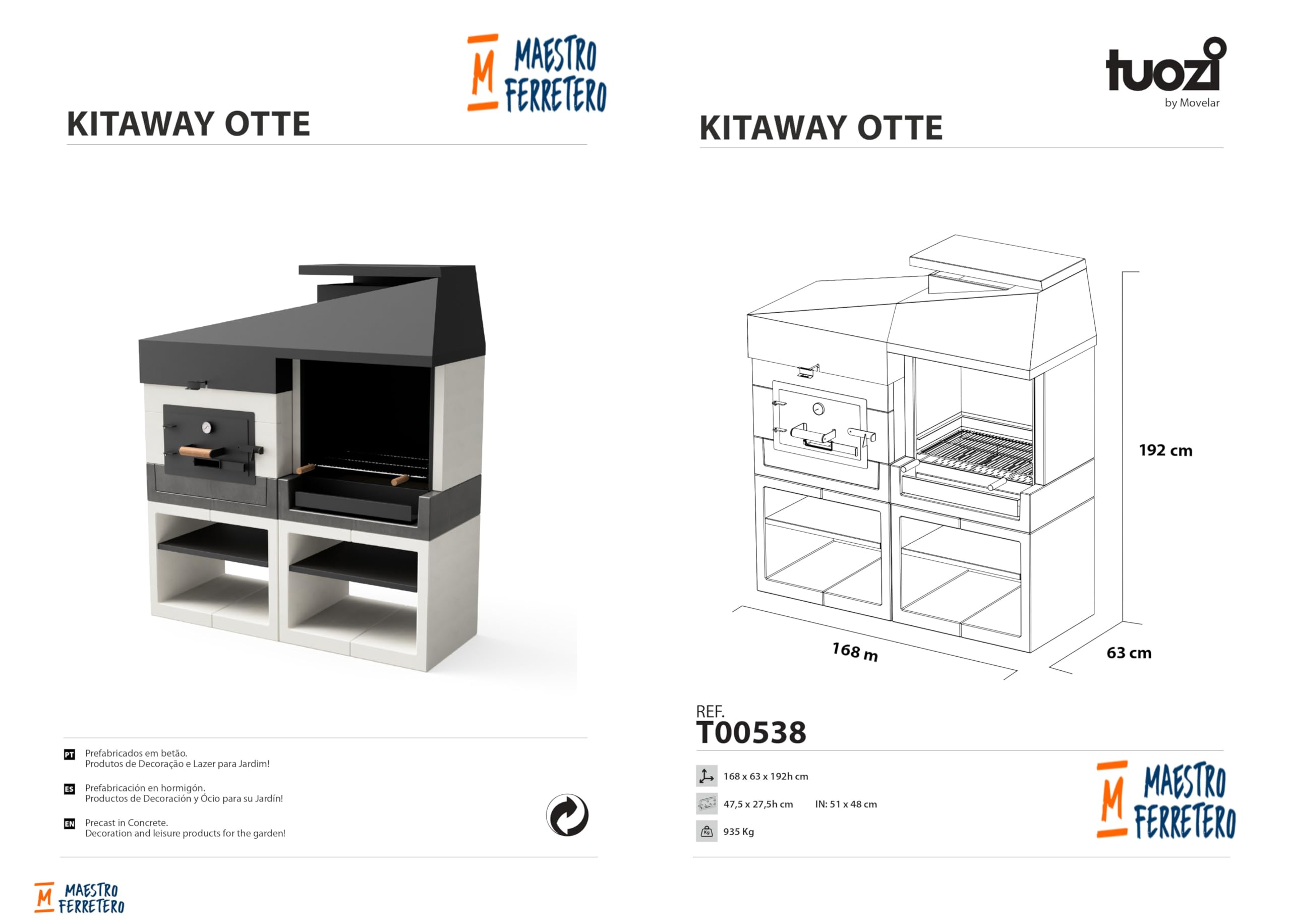 tuozi-kitaway-otte-barbecue-four-ext-rieur-168-cm-inox image 3
