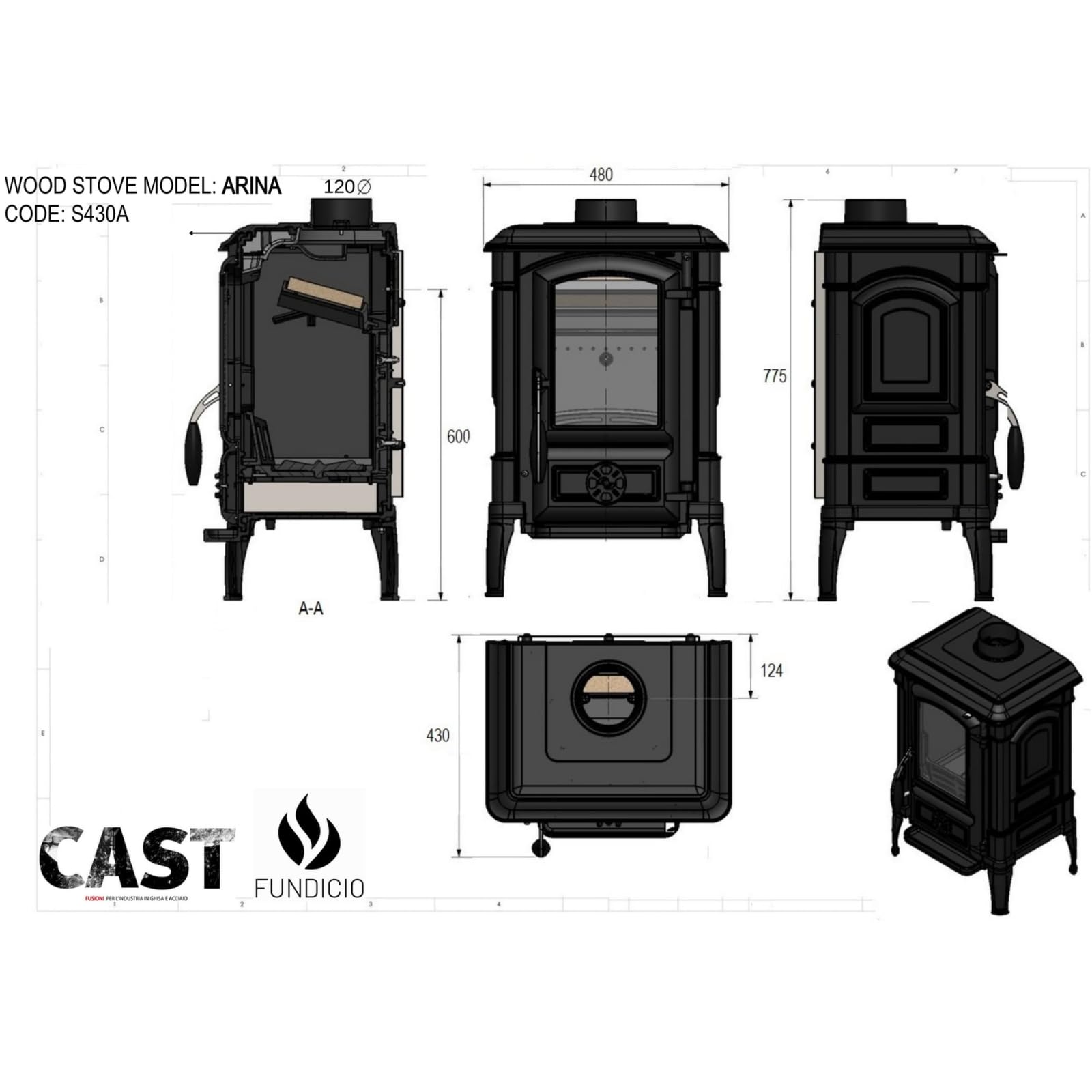 fundicio-arina-6-5-kw-po-le-bois-fonte-130-m image 3
