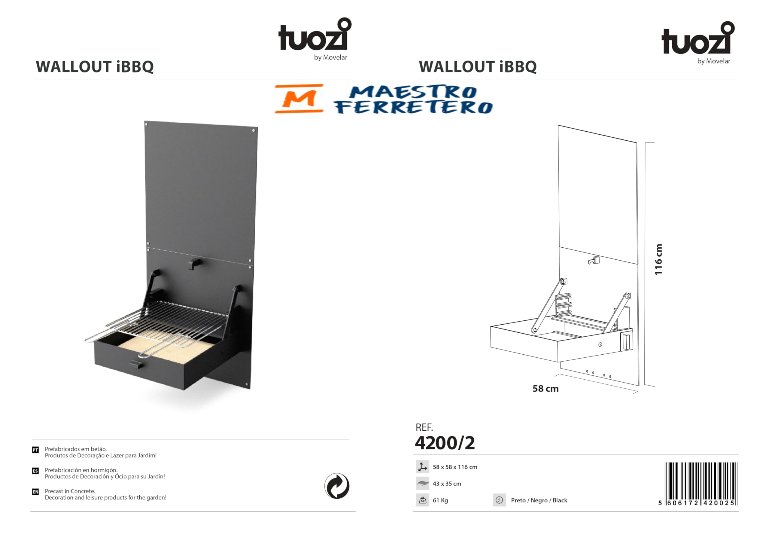 tuozi-wall-ibbq-4200-2-barbecue-mural-acier-noir image 5