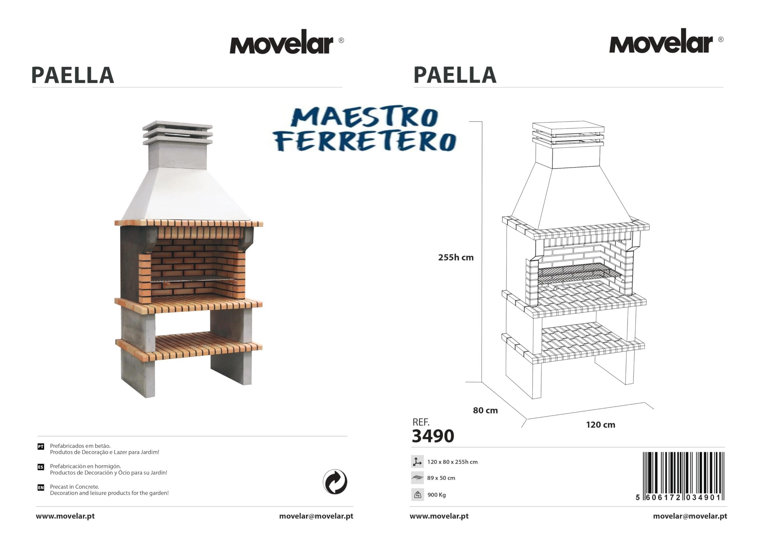 movelar-paella-3490-barbecue-fixe-gris-orange-12-personnes image 2