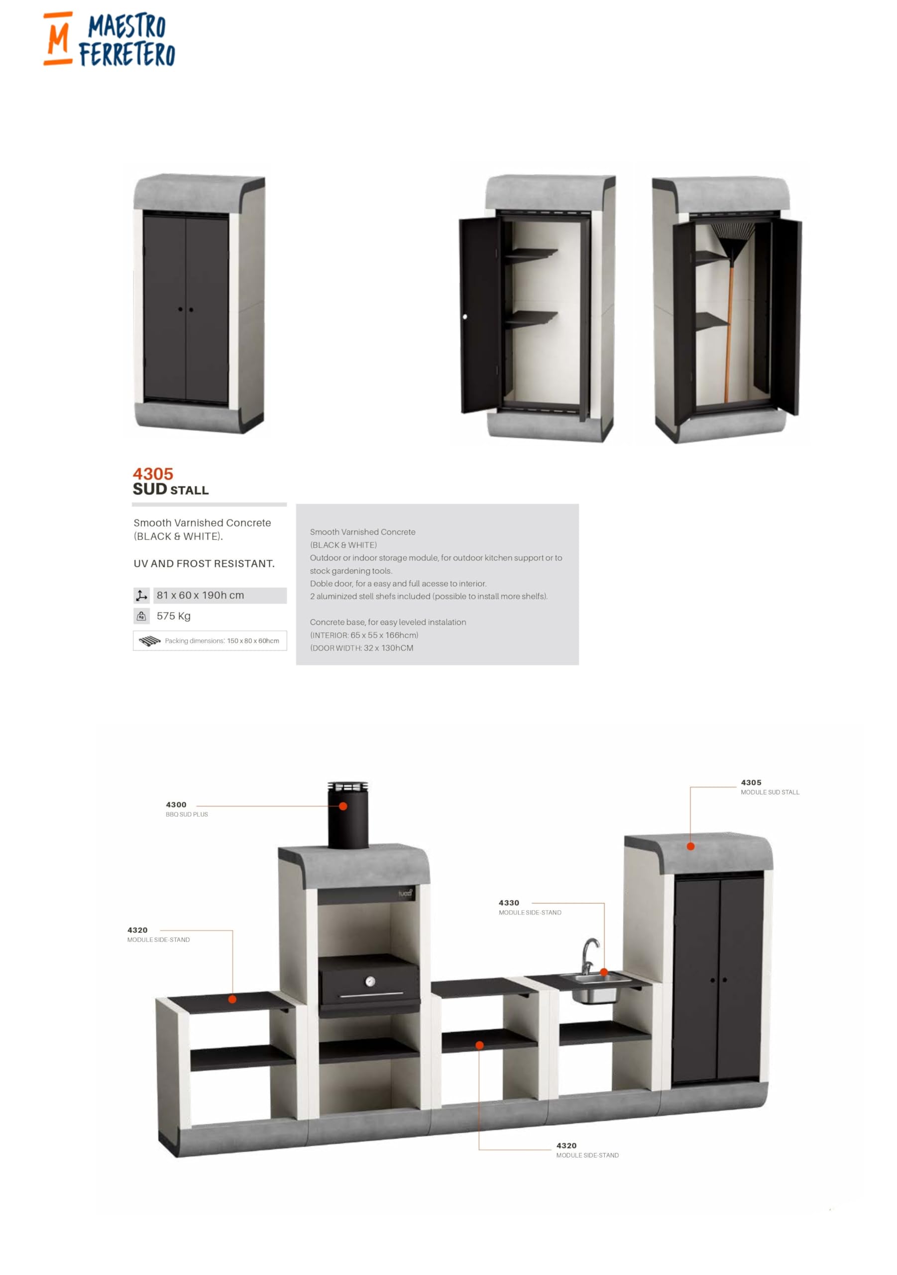 tuozi-sud-plus-barbecue-b-ton-noir-avec-vier-162-cm image 5