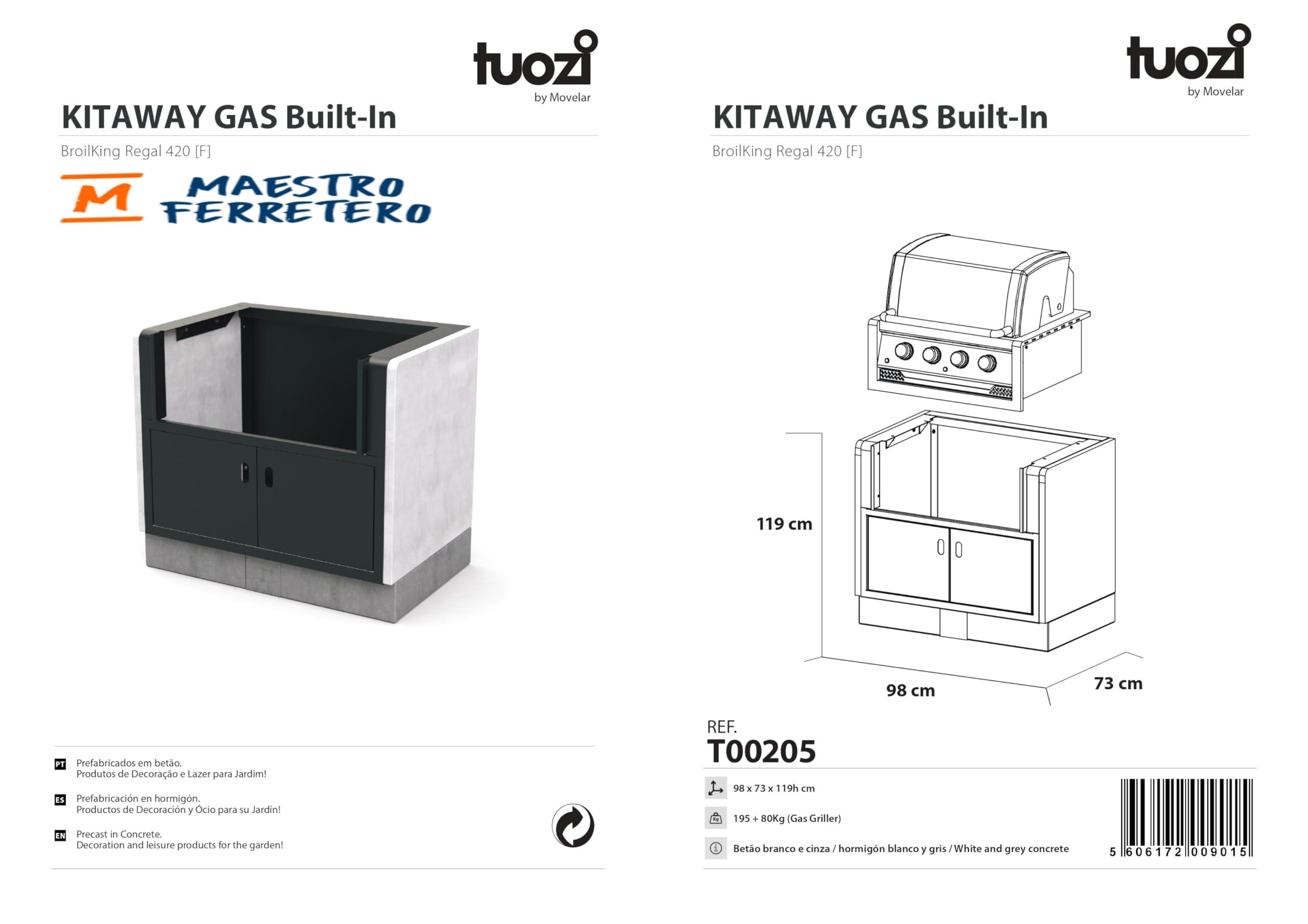 tuozi-kitaway-gas-barbecue-gaz-encastrable-4-br-leurs-inox image 6