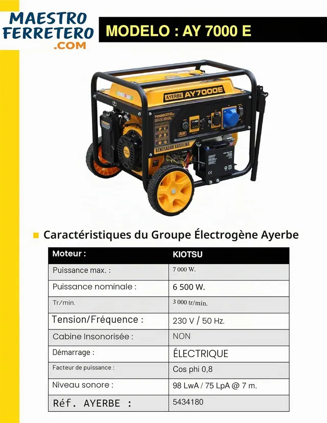 maestro-ferretero-7000e-groupe-lectrog-ne-essence-7000w image 1