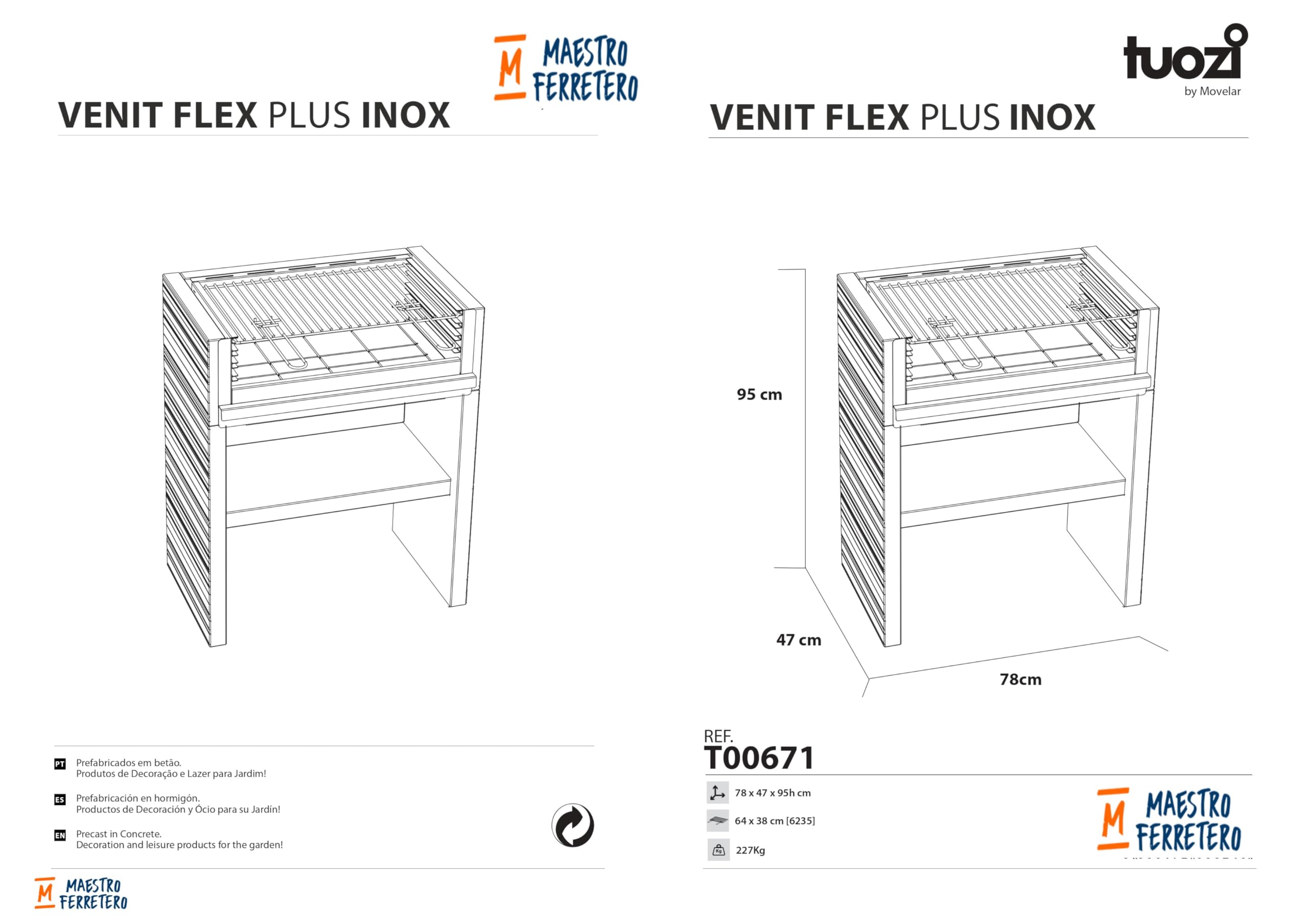 tuozi-venit-flex-plus-t00671-barbecue-inox-sans-pied image 3