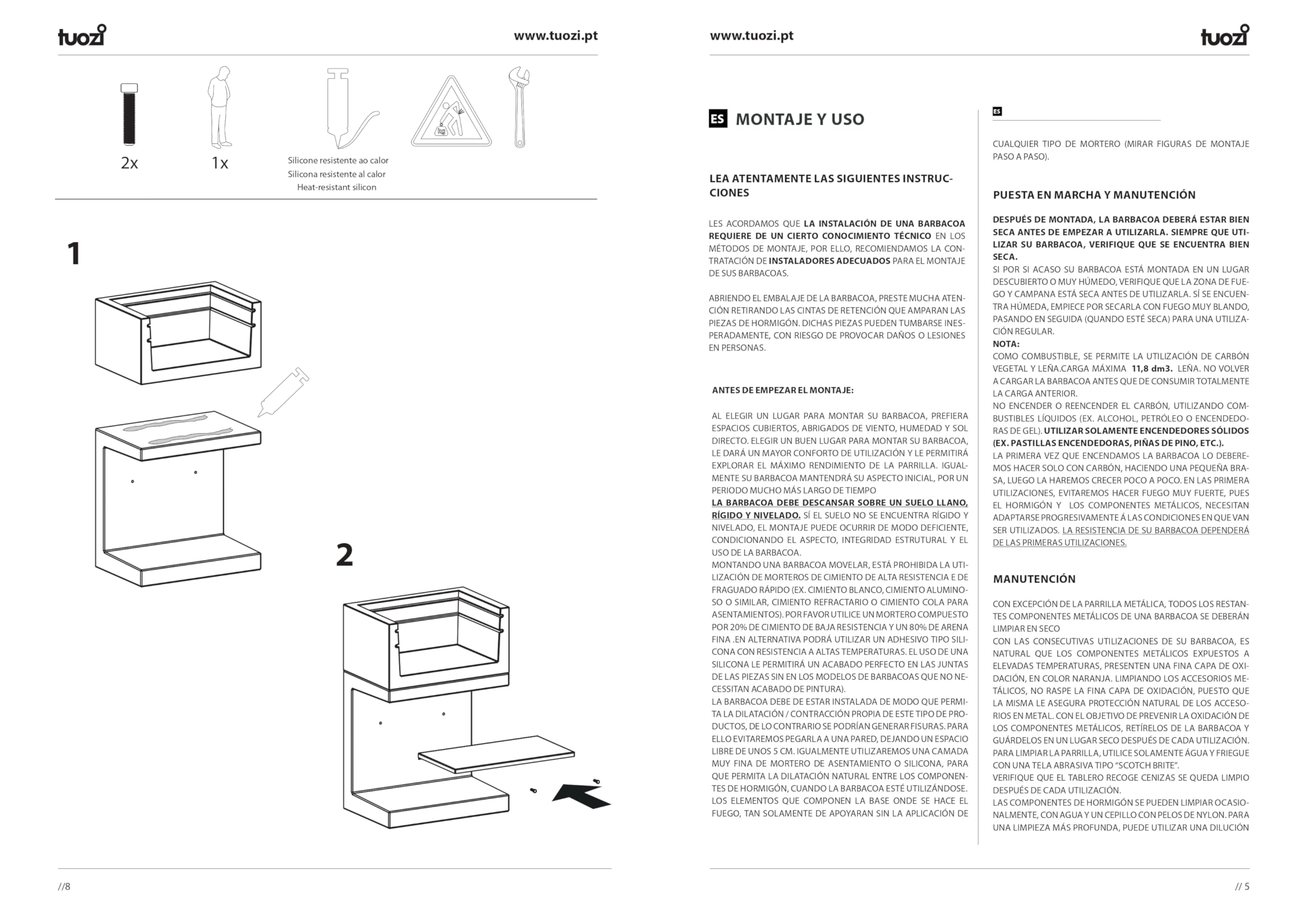 tuozi-kitaway-mini-grill-barbecue-compact-gris-blanc-balcon image 7