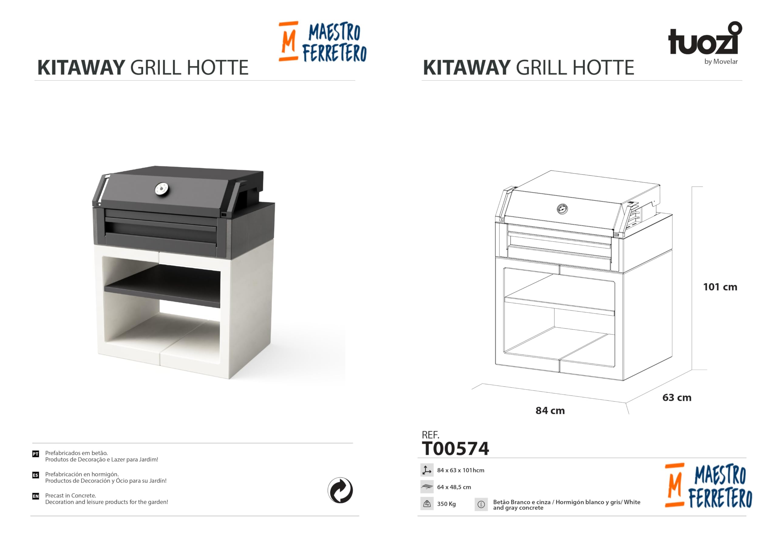 tuozi-kitaway-grill-otte-barbecue-couvercle-pizza-inox-t00574 image 4